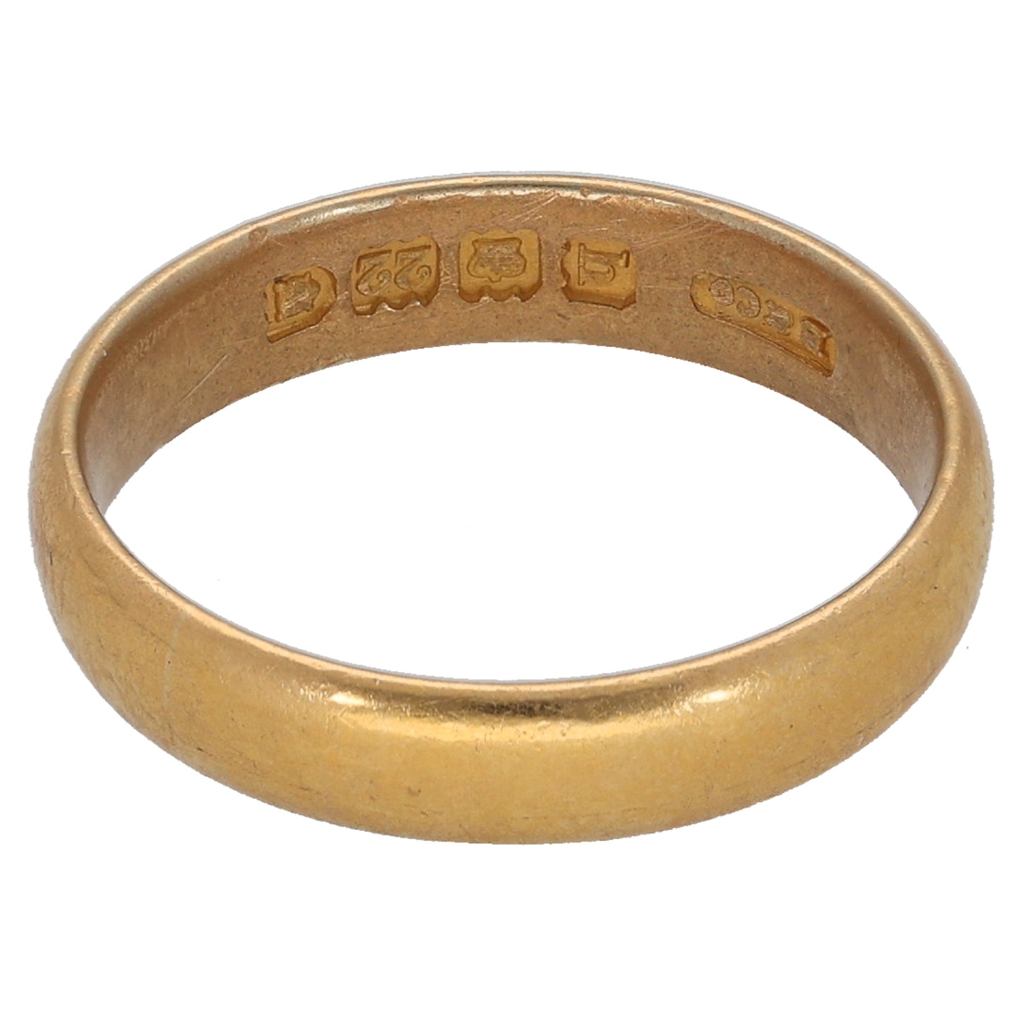 22ct Gold Plain Wedding Ring Size L