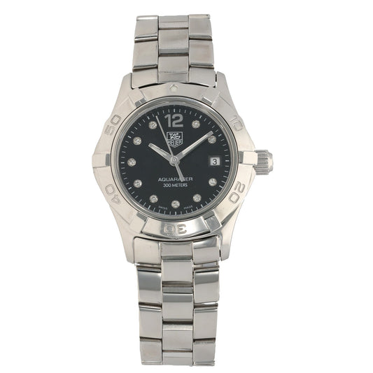 Tag Heuer Aquaracer WAF141C, black dial with diamond hour markers with stainless steel bracelet