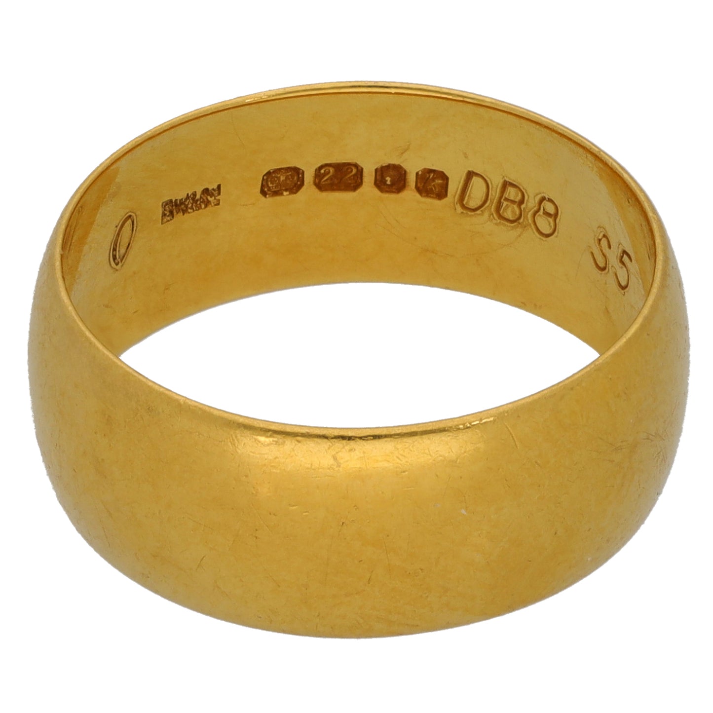 22ct Gold Plain Wedding Ring Size N