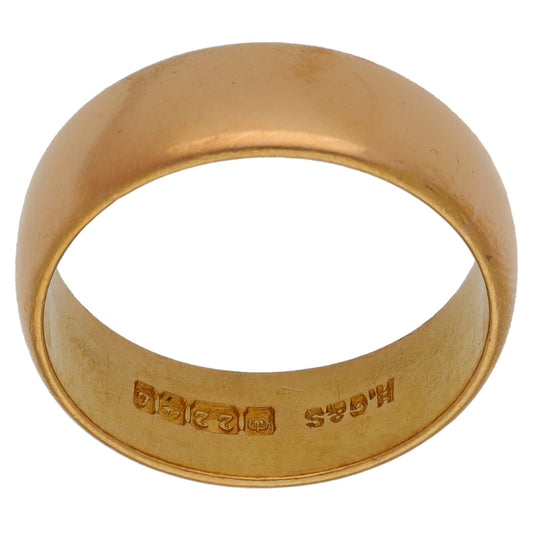 22ct Gold Plain Wedding Ring Size K