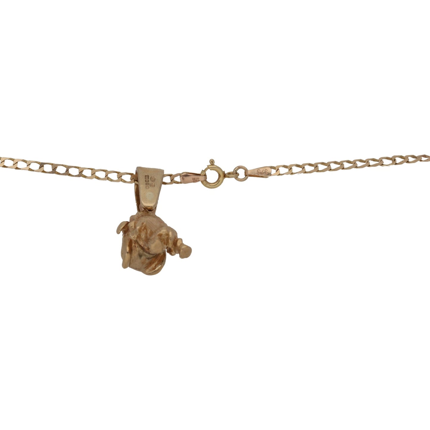 9ct Gold Bulldog Pendant With Chain