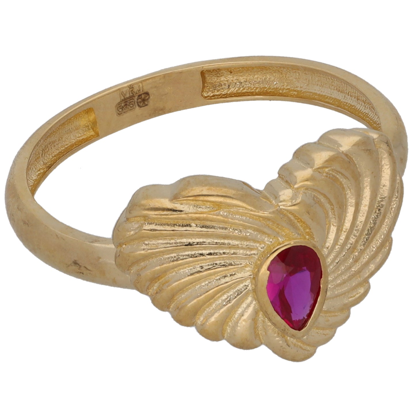 New 14ct Gold Imitation Gem Heart Ring