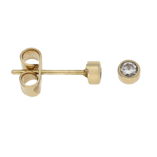 18ct Gold 0.14ct Diamond Solitaire Earrings