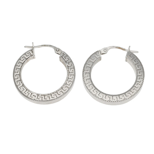 9ct White Gold Hoop Earrings
