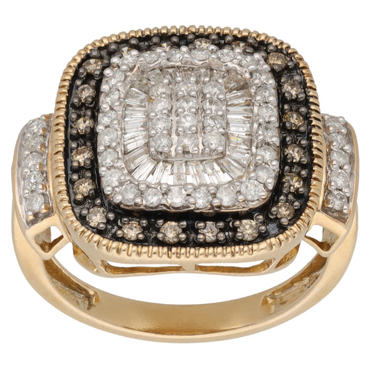 9ct Gold 0.89ct Diamond Dress/Cocktail Ring Size O