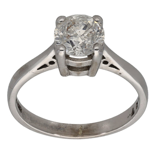 18ct White Gold 1.25ct Diamond Solitaire Ring Size M