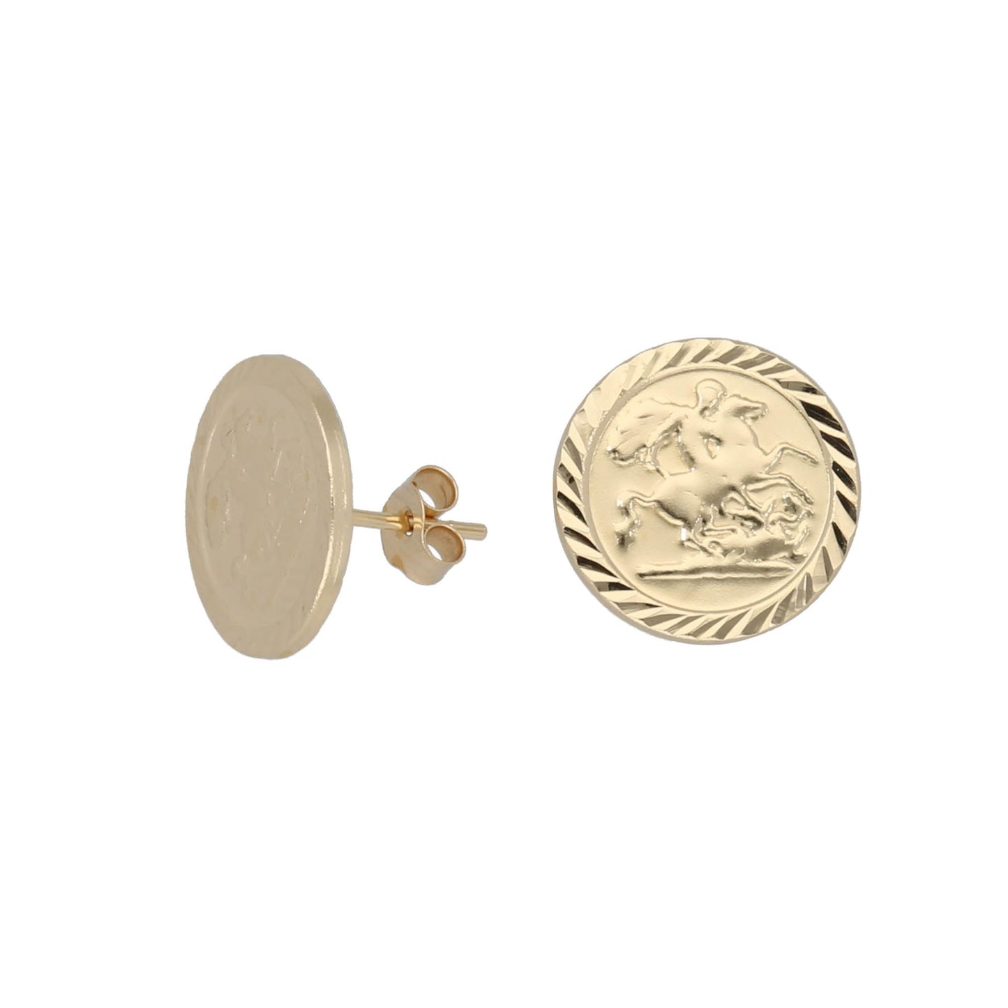 9ct Gold St George Stud Earrings