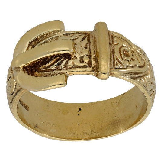 9ct Gold Buckle Ring Size V