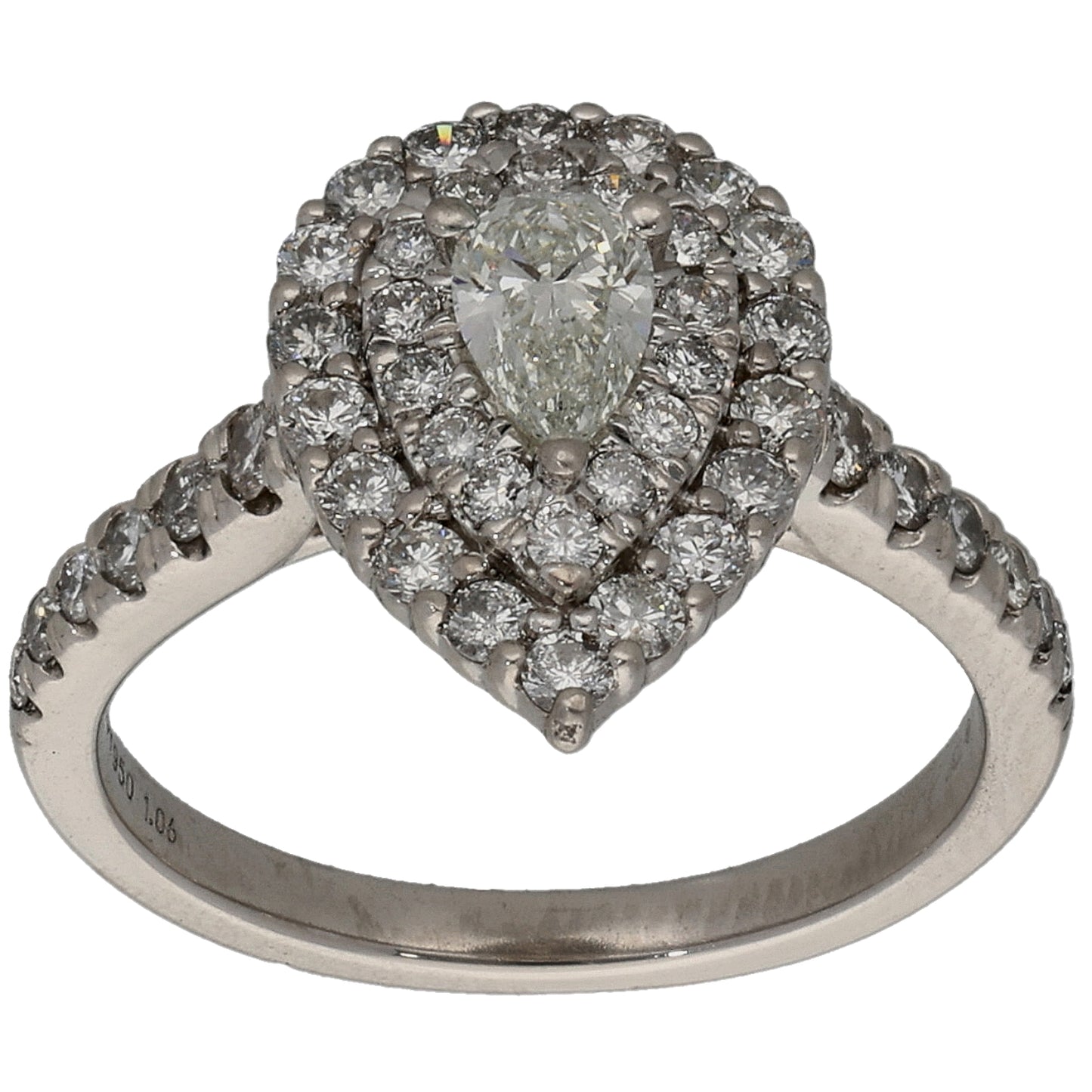 Platinum 1.06ct Diamond Cluster Ring Size K