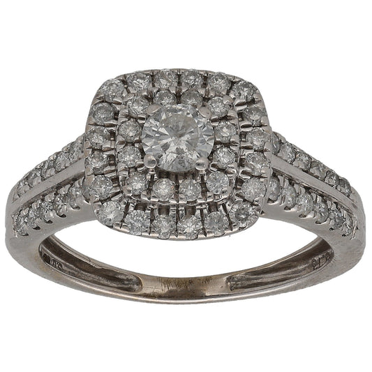 18ct White Gold 0.73ct Diamond Cluster Ring Size K