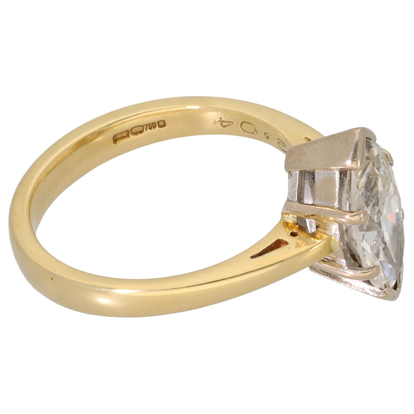 18ct Gold 2.04ct Diamond Solitaire Ring Size O