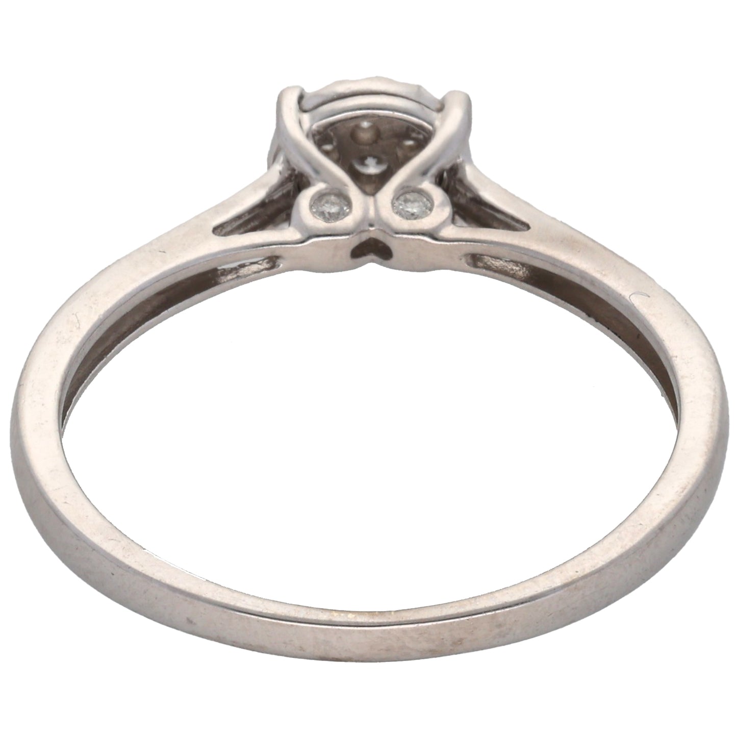9ct White Gold 0.16ct Diamond Cluster Ring Size S