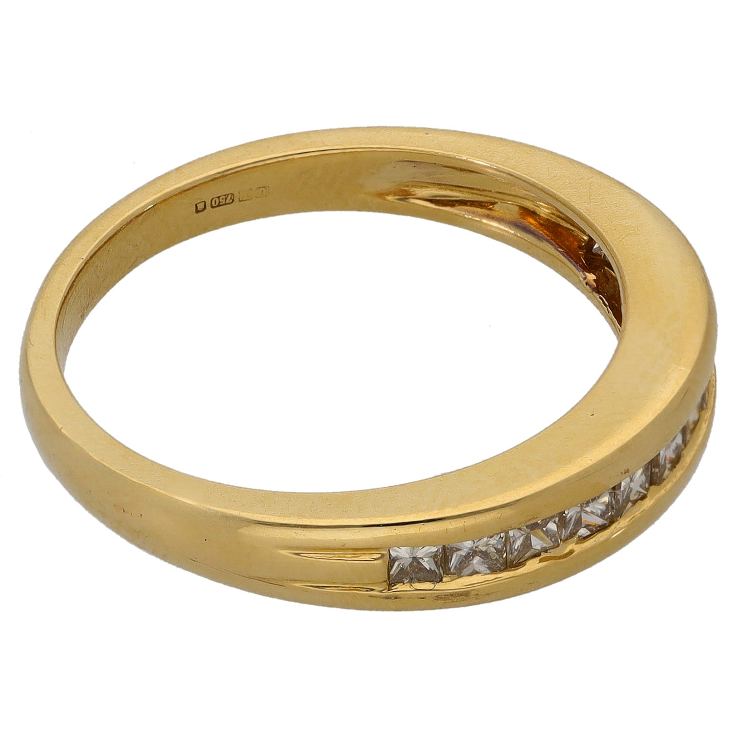 18ct Gold 0.60ct Diamond Half Eternity Ring Size N
