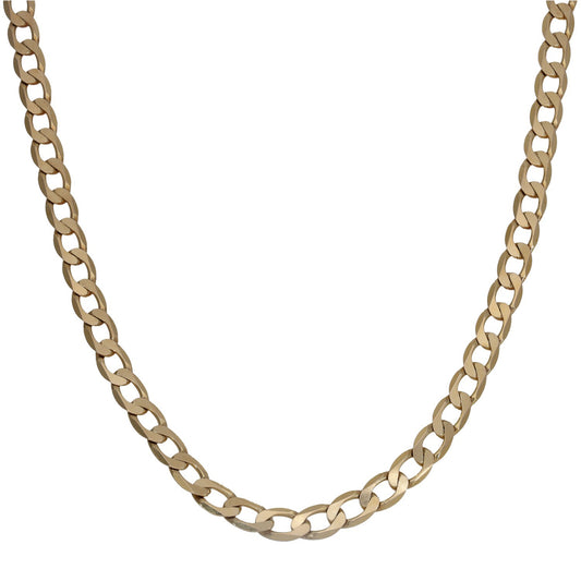 9ct gold figaro chain necklace with oval links