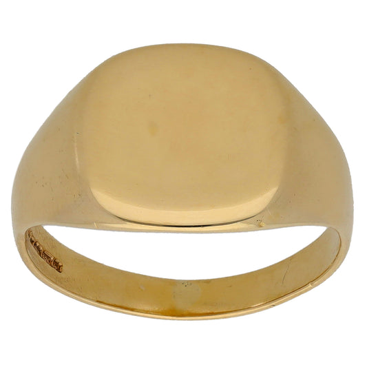 9ct Gold Plain Signet Ring Size M