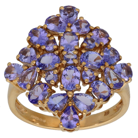9ct Gold Tanzanite Dress/Cocktail Ring Size N