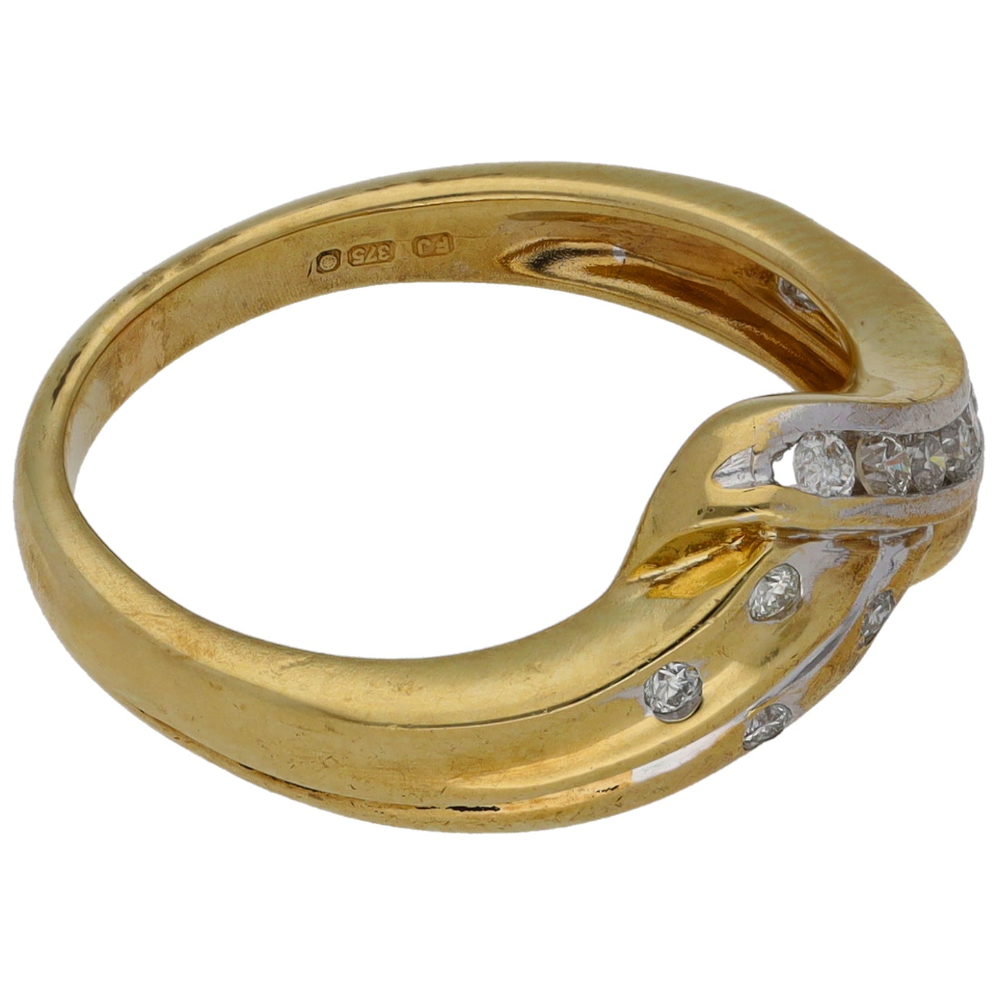 9ct Gold 0.14ct Diamond Dress/Cocktail Ring Size M