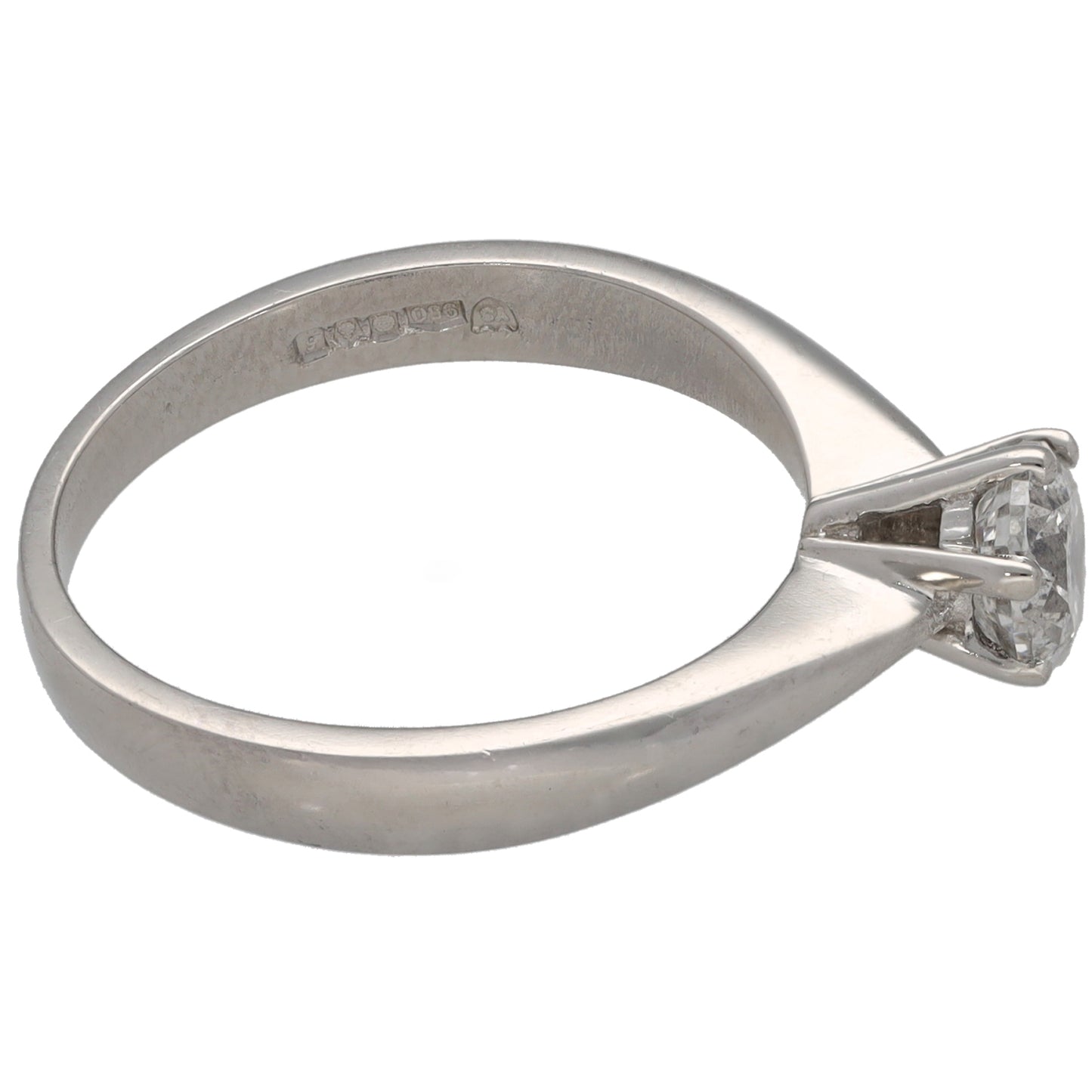 Platinum 0.57ct Diamond Solitaire Ring Size M