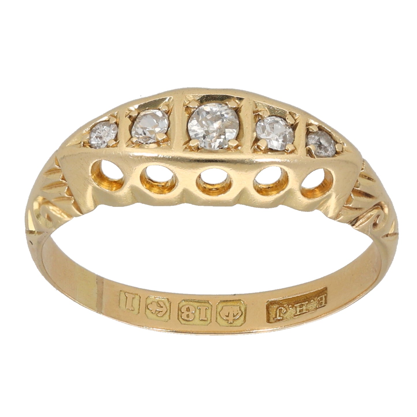 18ct Gold 0.15ct Diamond A&V Dress/Cocktail Ring Size N