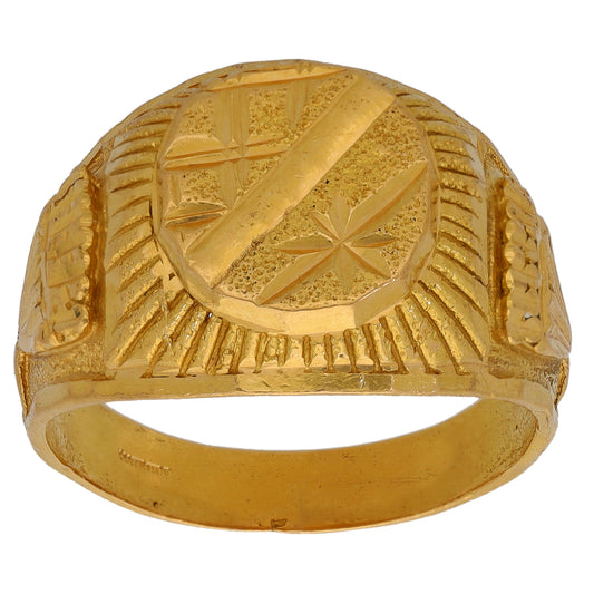 22ct Gold Patterned Signet Ring Size W