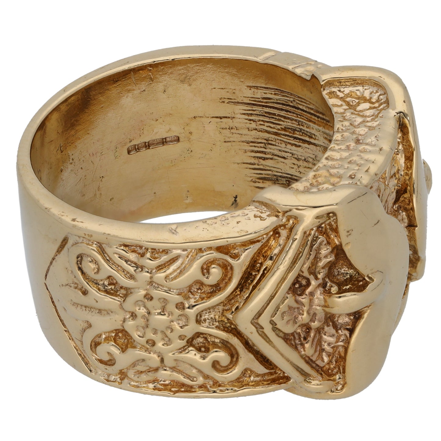 9ct Gold Buckle Ring Size Z+1