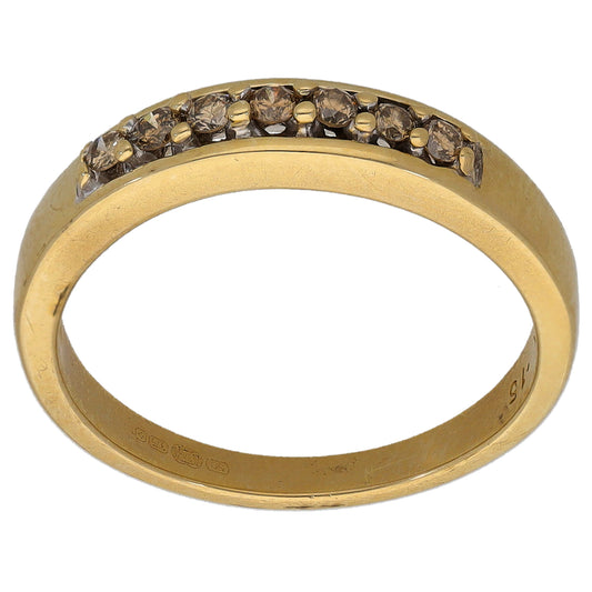 9ct Gold 0.15ct Diamond Half Eternity Ring Size L