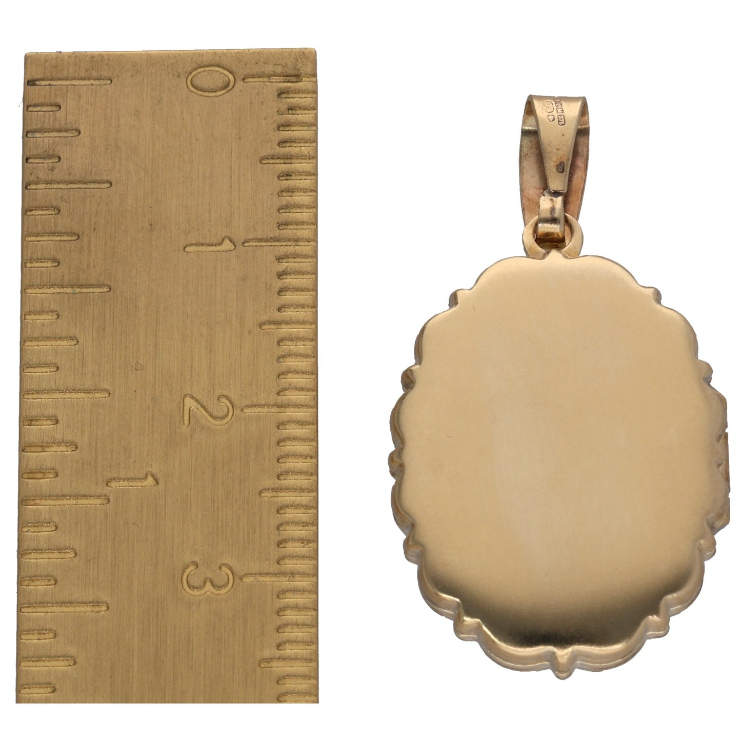 9ct Gold Patterned Locket Pendant