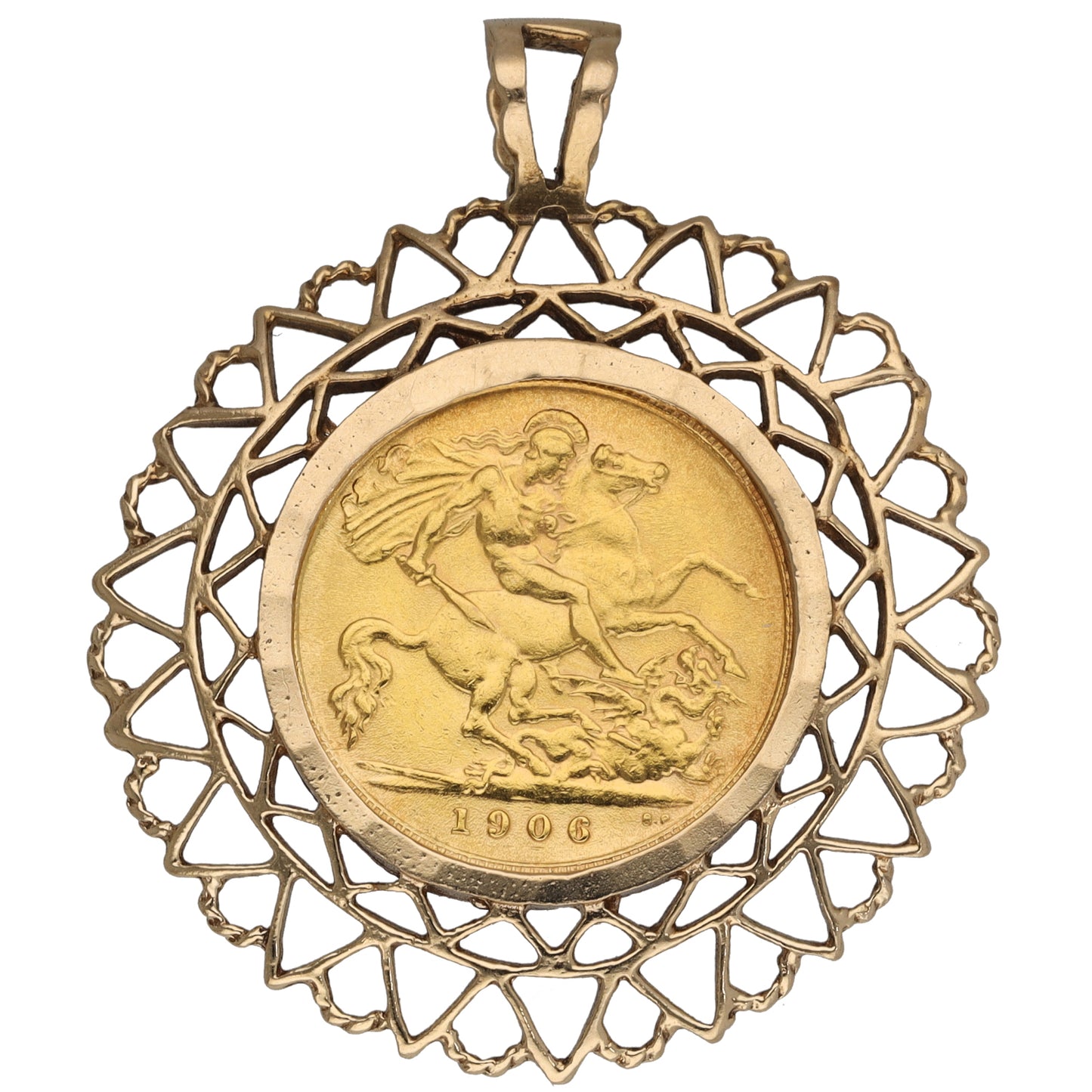 9ct Gold Half Sovereign Coin Pendant