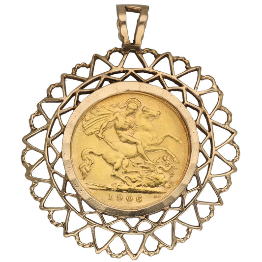 9ct Gold Half Sovereign Coin Pendant
