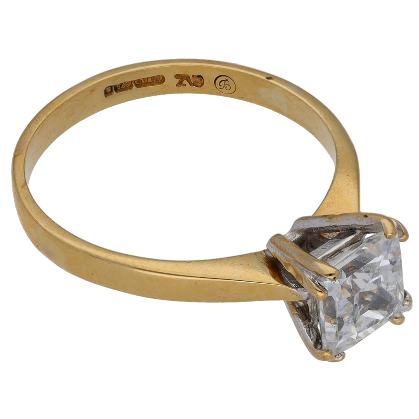9ct Gold Cubic Zirconia Single Stone Ring Size N