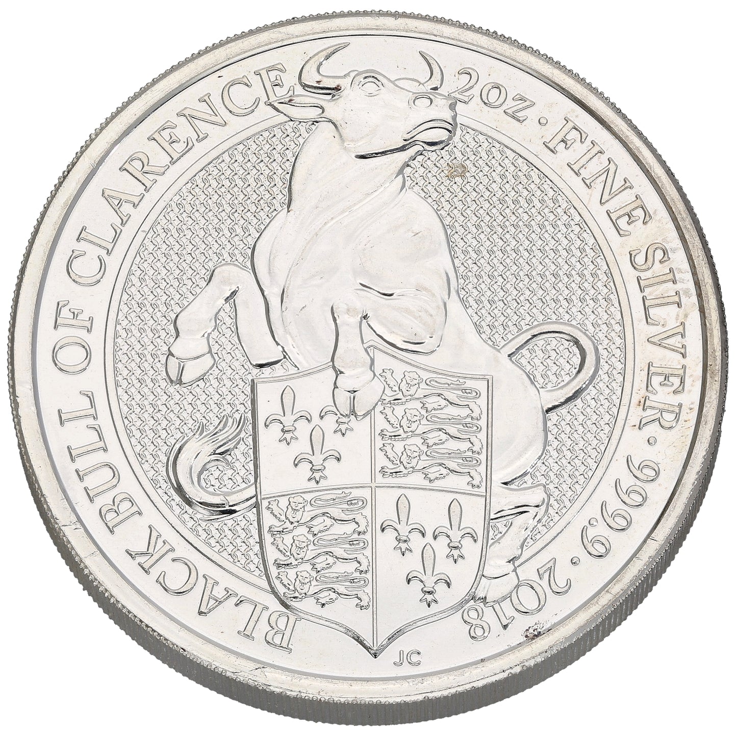 Fine Silver Black Bull Of Clarence 2 OZ Coin 2018