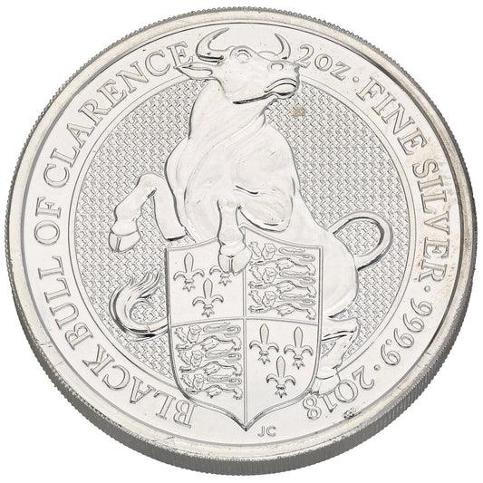 Fine Silver Black Bull Of Clarence 2 OZ Coin 2018