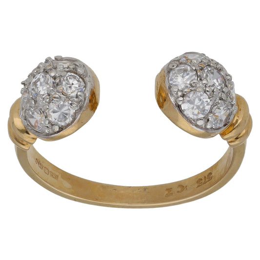 9ct Gold Cubic Zirconia Alternative Ring Size N