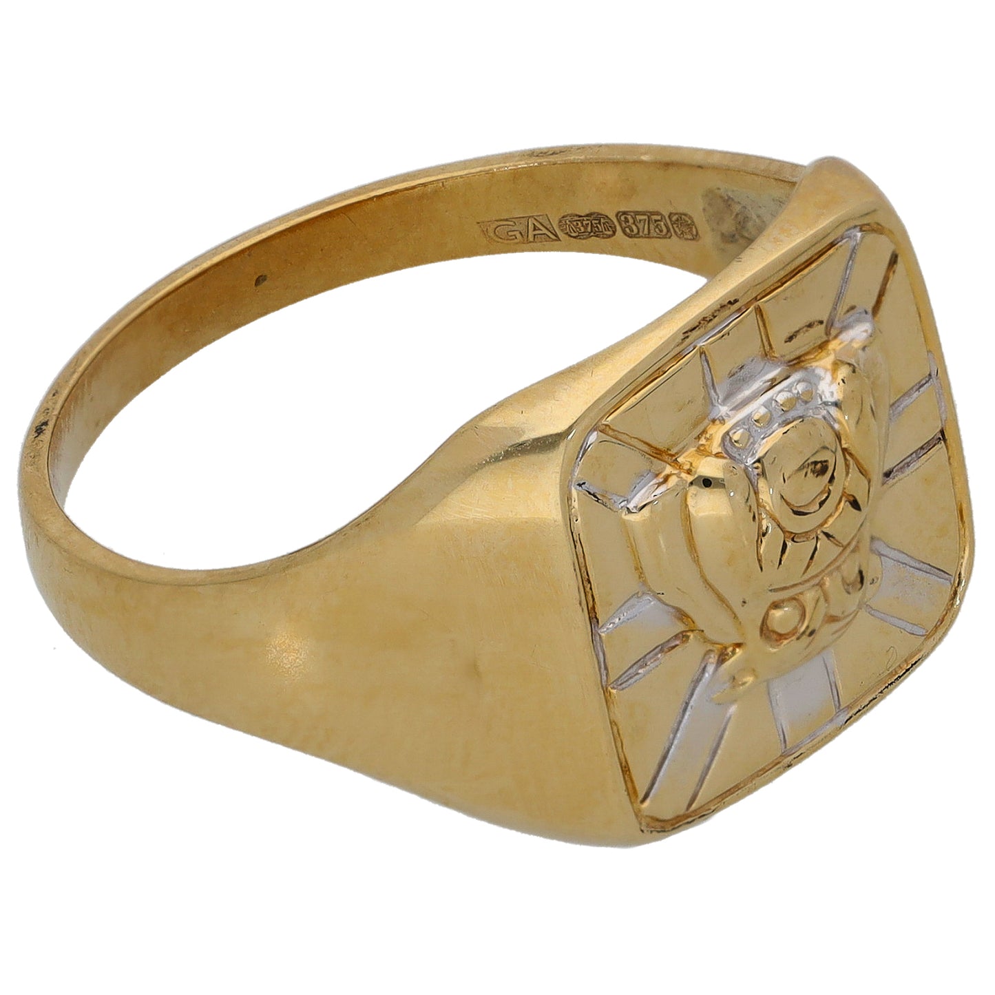 9ct Gold Bulldog Ring Size S