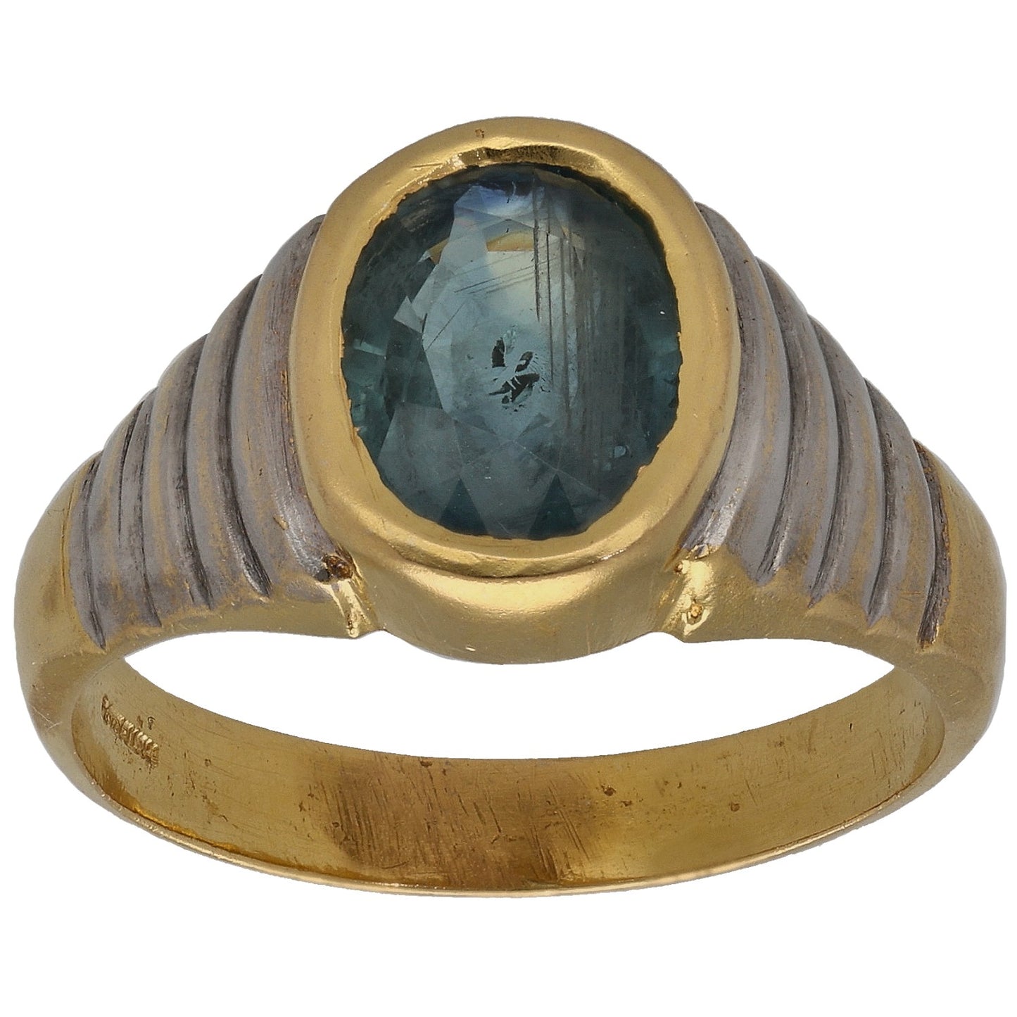 22ct Gold Sapphire Single Stone Ring Size S