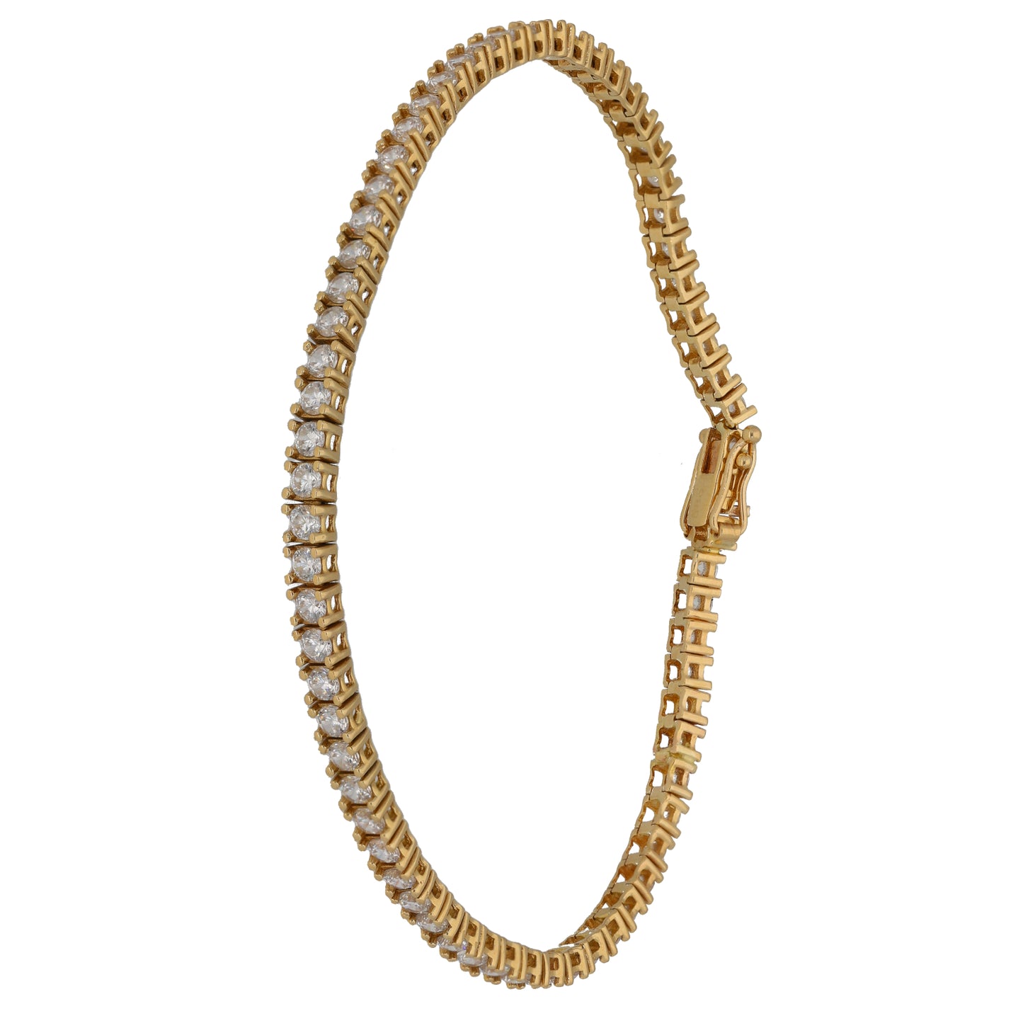 14ct Gold Cubic Zirconia Fancy Stone Set Bracelet