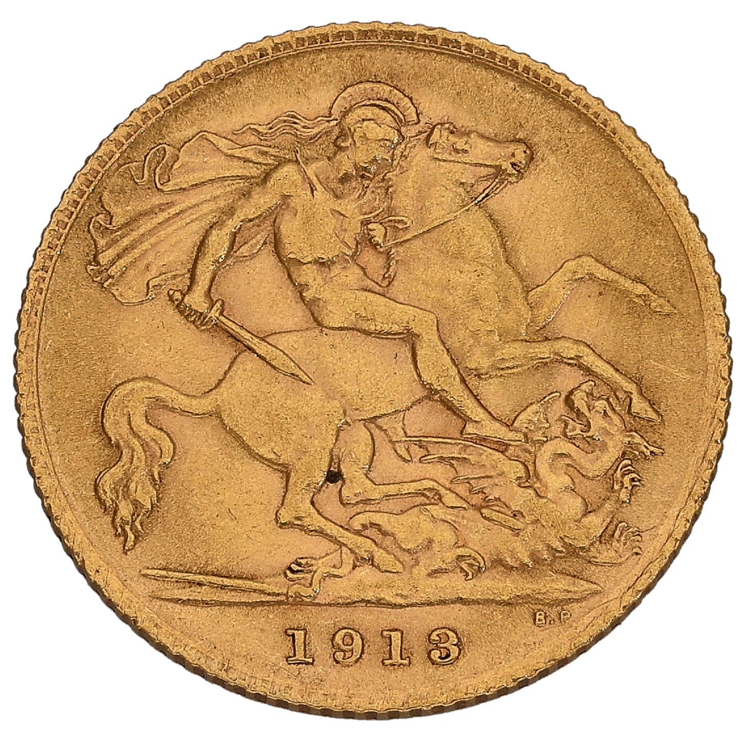 22ct Gold King George V Half Sovereign Coin 1913