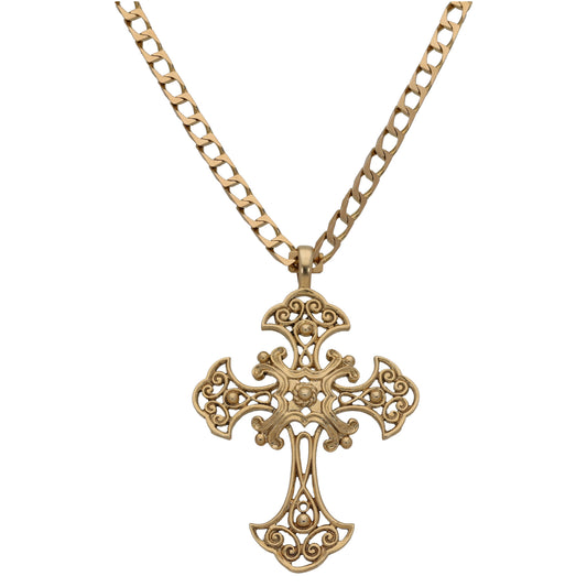 9ct Gold Cross Pendant With Chain