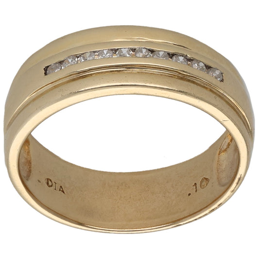 9ct Gold 0.10ct Diamond Half Eternity Ring Size O