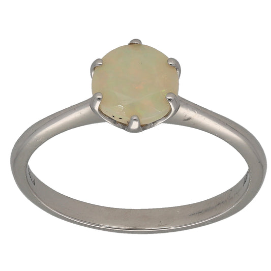Platinum Opal Single Stone Ring Size Q