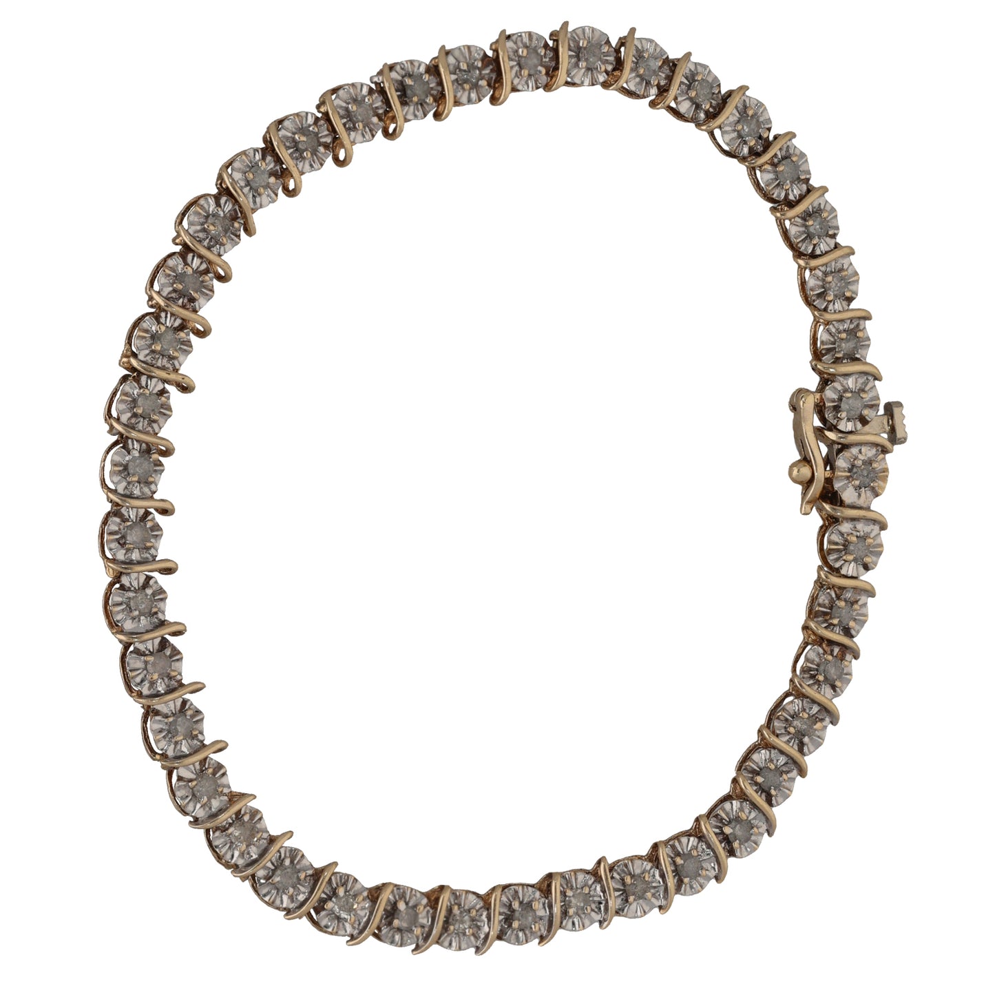 9ct Gold 0.82ct Diamond Line/Tennis Bracelet