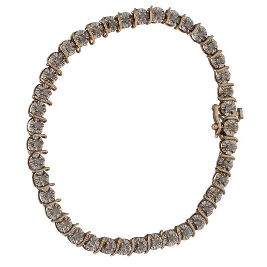 9ct Gold 0.82ct Diamond Line/Tennis Bracelet