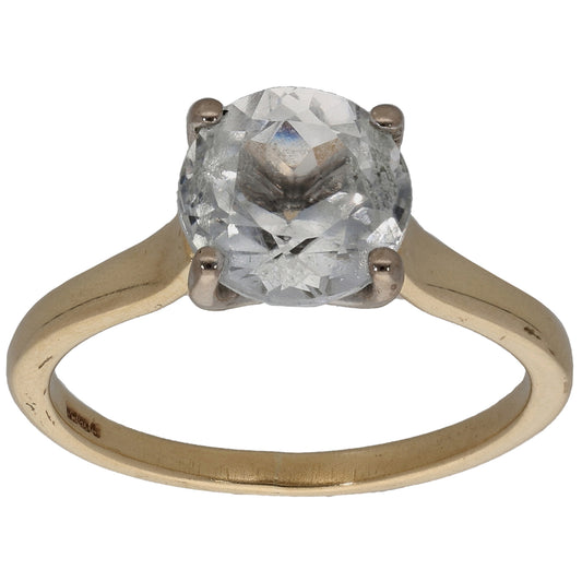 9ct Gold Cubic Zirconia Single Stone Ring Size M