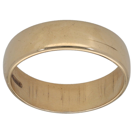 9ct Gold Plain Wedding Ring Size L