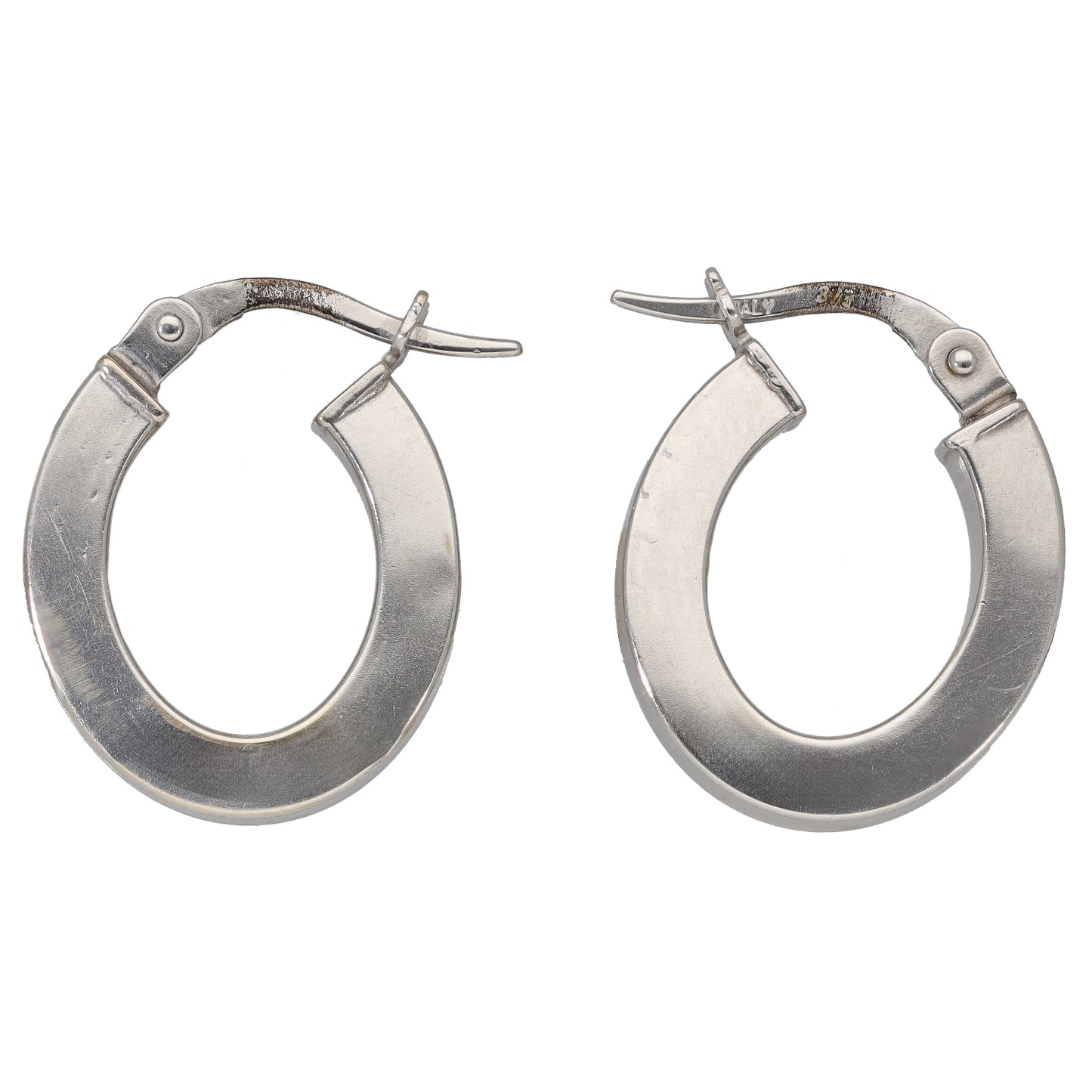 9ct White Gold Creole Earrings