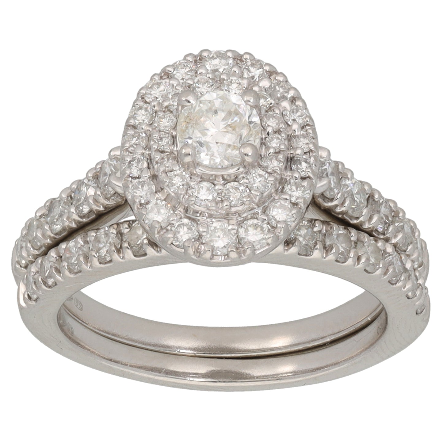 Platinum 1.50ct Diamond Ring Set Size N