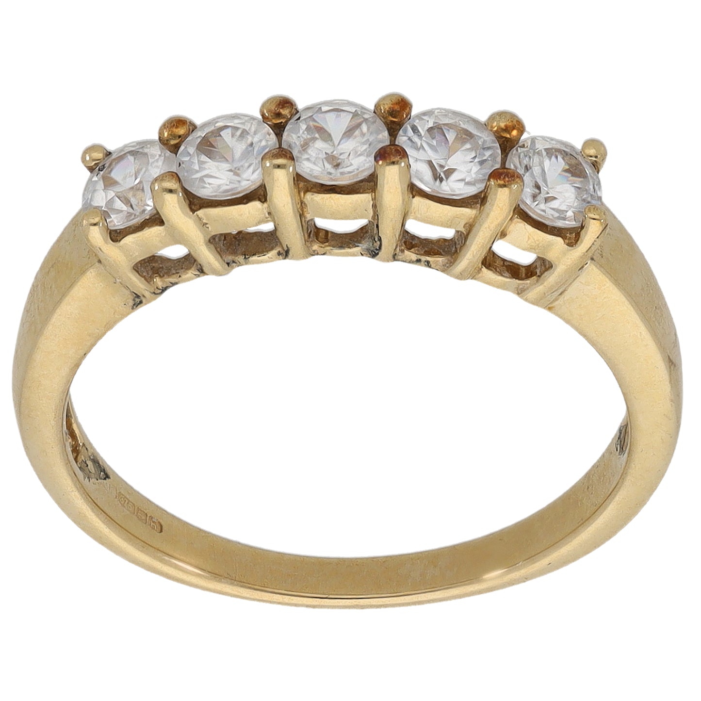 9ct Gold Zircon Half Eternity Ring Size N