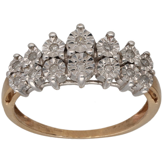 9ct Gold 0.07ct Diamond Dress/Cocktail Ring Size N