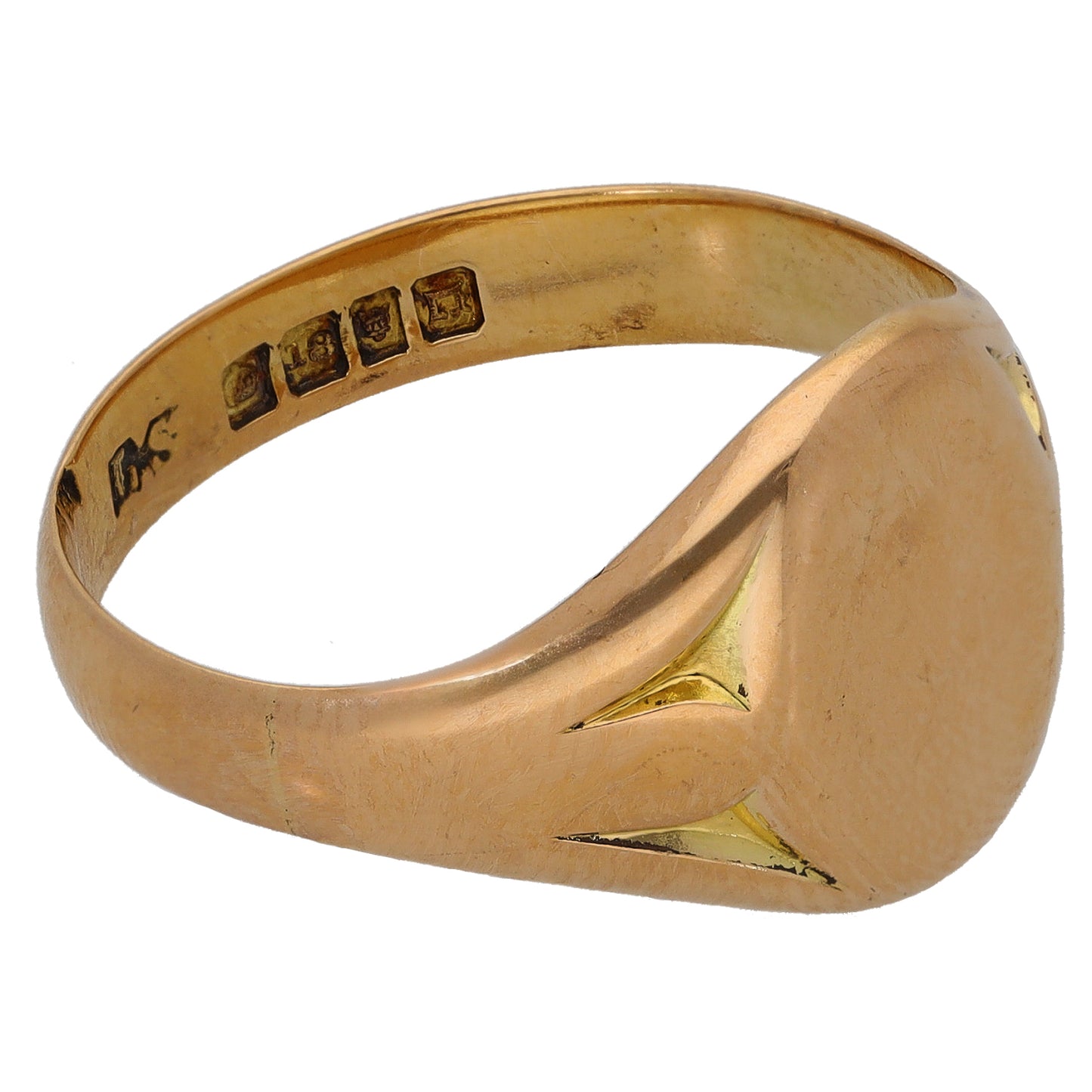 18ct Gold Plain Signet Ring Size T