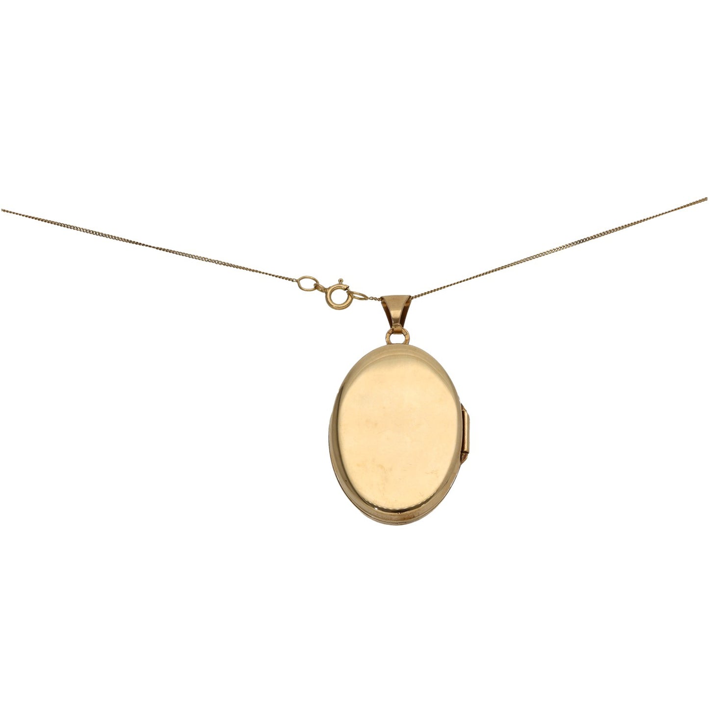 9ct Gold Patterned Locket Pendant With Chain